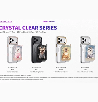 ست قاب شفاف و استند جاکارتی دار Gentle Pets نیمی Nimmy Magnetic Crystal Clear آیفون سری 17 & 18
